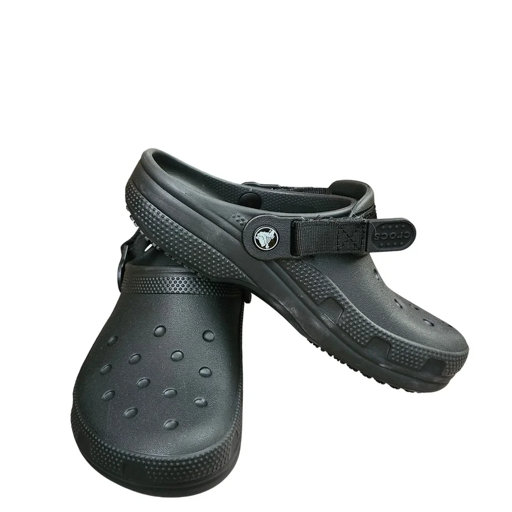 Crocs Classic All-Terrain Clog Black Adjustable Strap M 5 W 7‎ Slip On Rugged